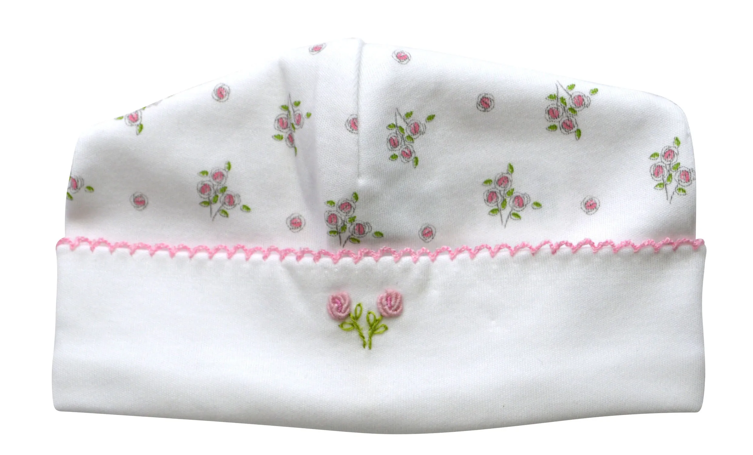 Baby Girl's Pink Floral Pima Cotton Hat