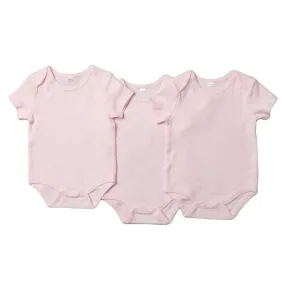 Baby Girls Plain Short Sleeve Bodysuits