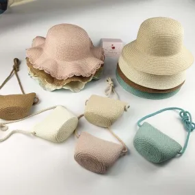 Baby Hat  and Mini Straw Bag