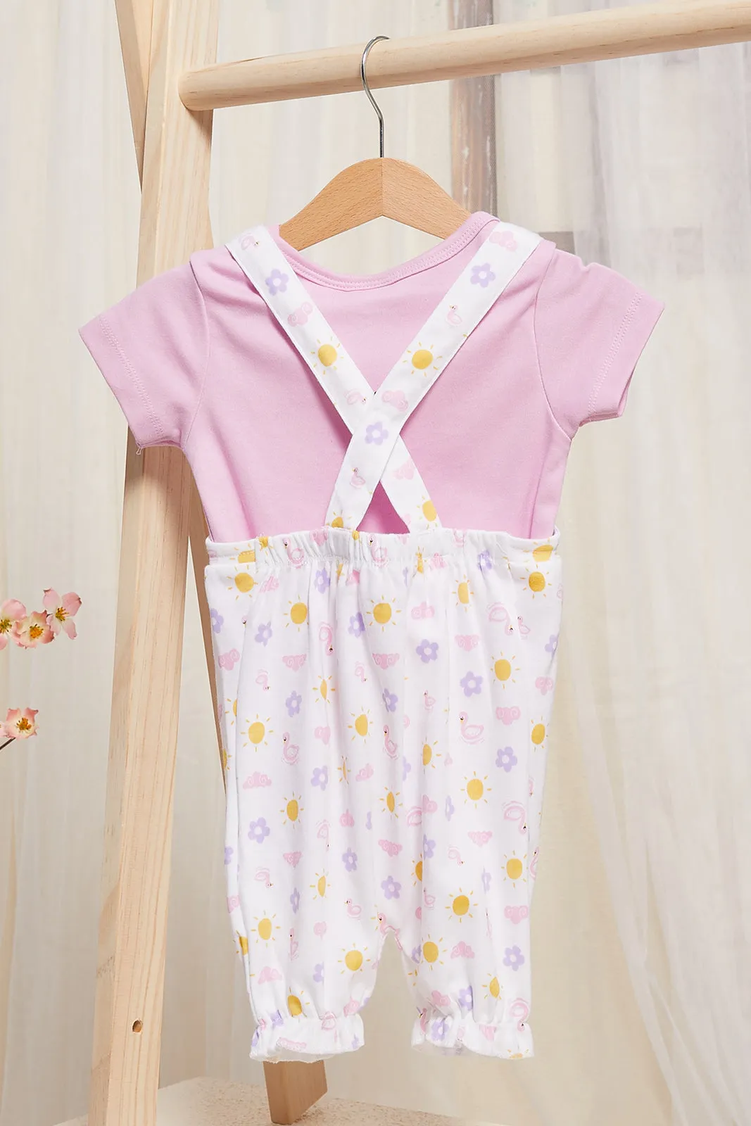 Baby Lilac T-Shirt And Dungaree Set (2 Piece)