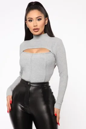 Back On Top Sweater - HeatherGrey