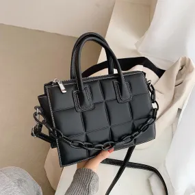 Back to College OLSITTI High Quality Lattice Pattern Leather Shoulder Bags for Women 2021 Designer New Minimalist Retro Female Handbag Crossbody