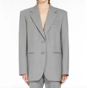 Baffo Oversized Blazer In Light Grey