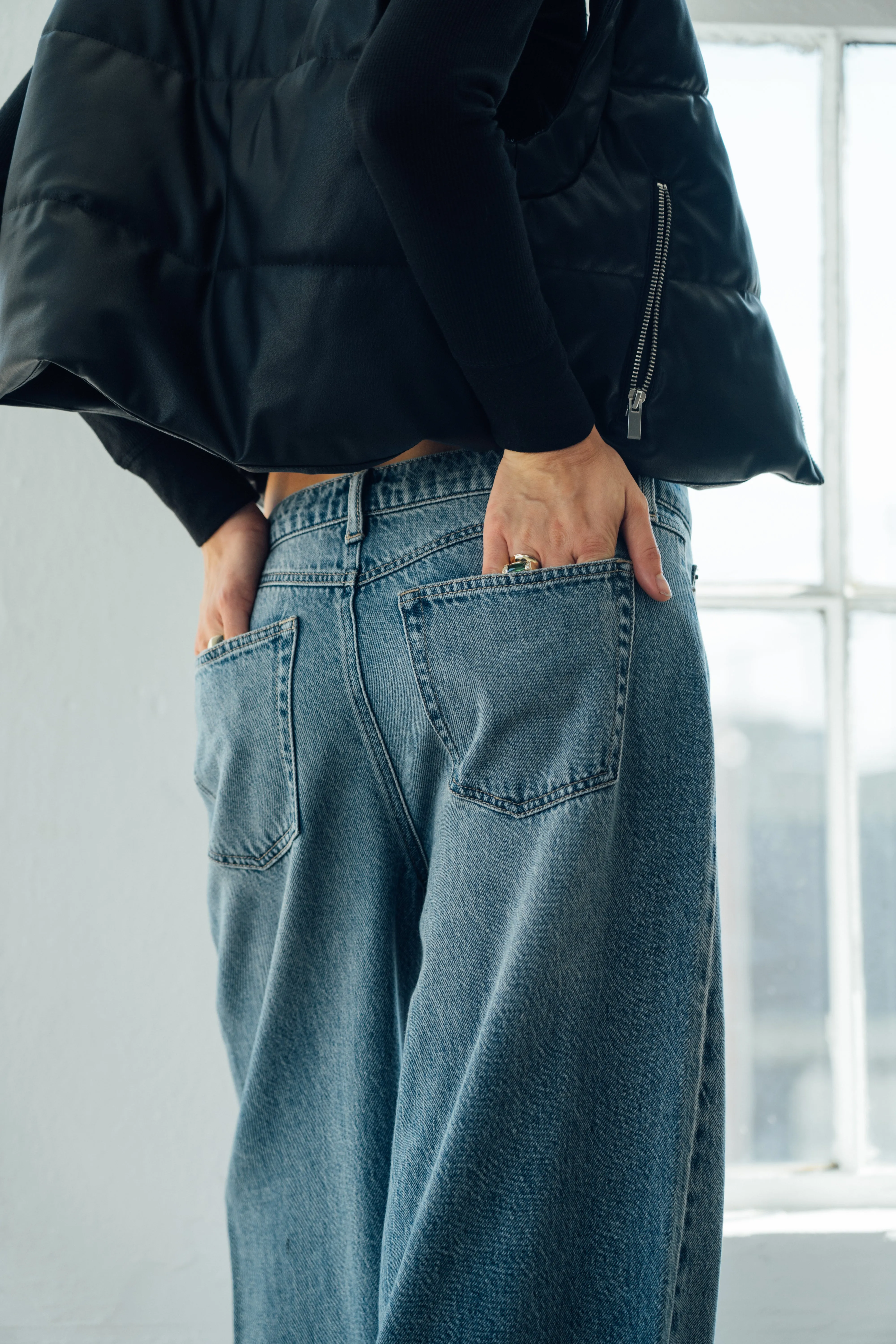 Baggy Dad Jeans - Medium Indigo