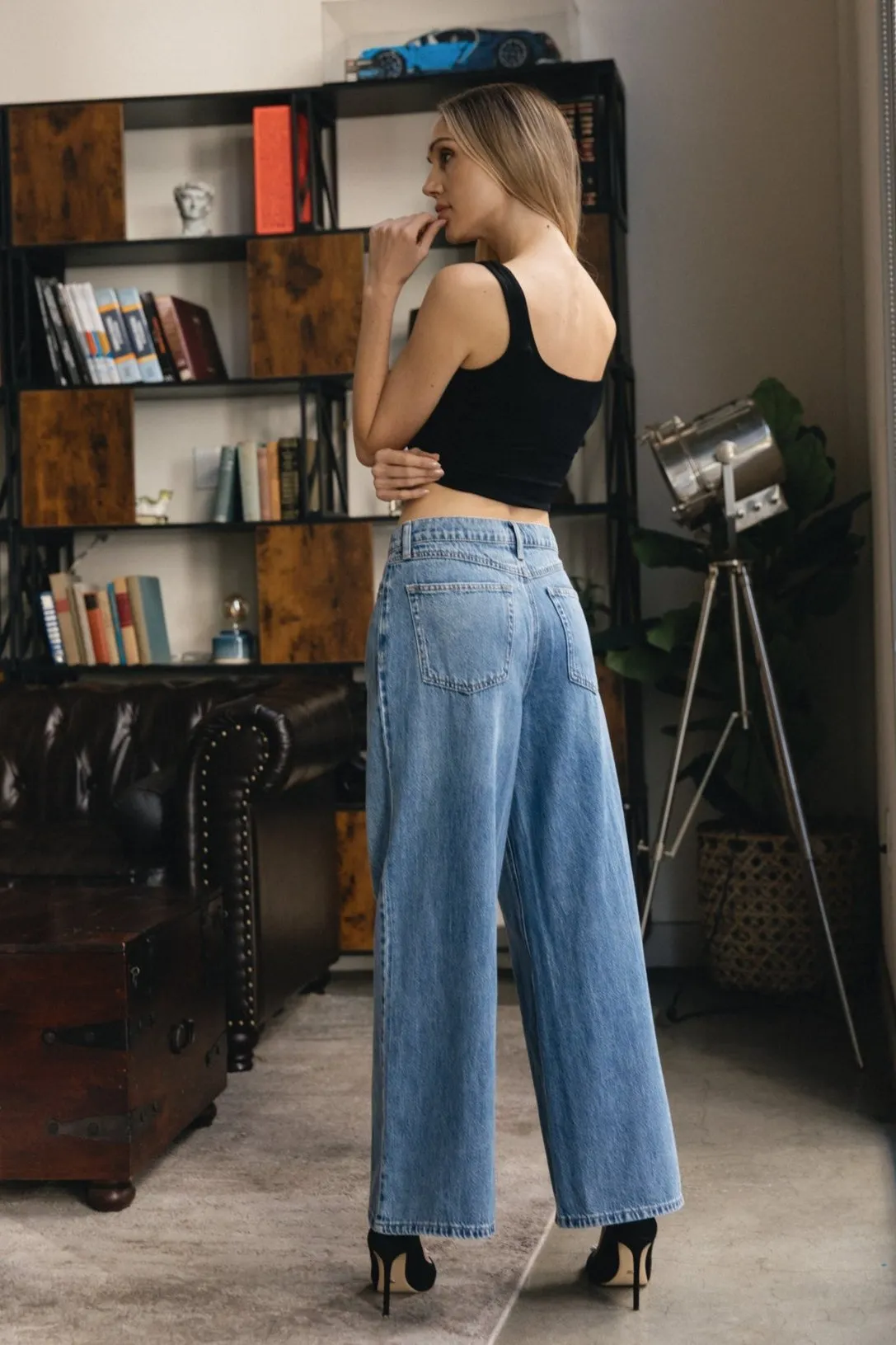 Baggy Dad Jeans - Medium Indigo
