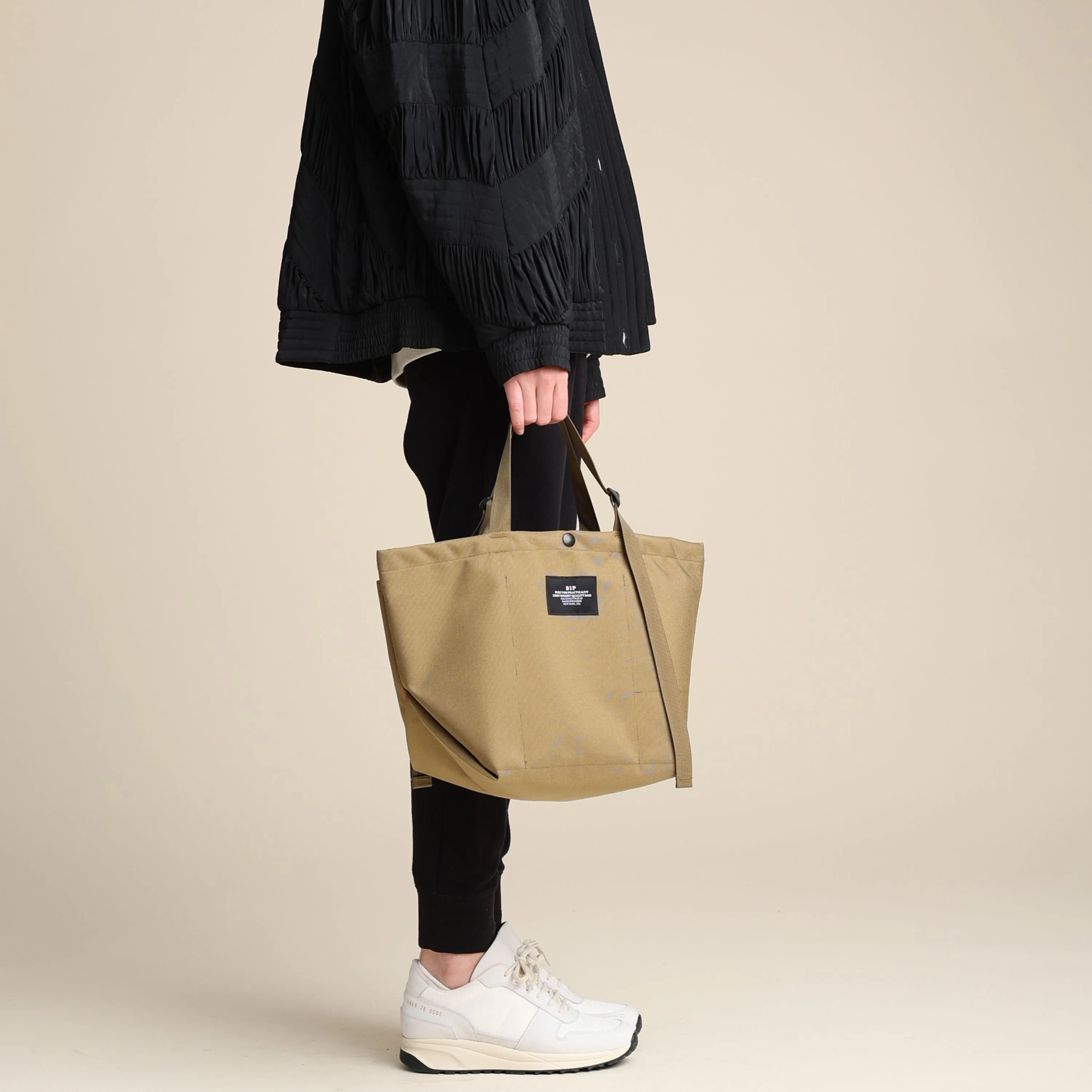 Bags in Progress New Small Carry-all Tote - Khaki (black pocket)