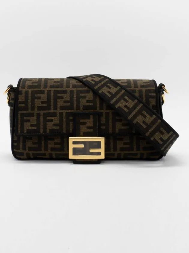 Baguette FF Jacquard Shoulder Bag Brown