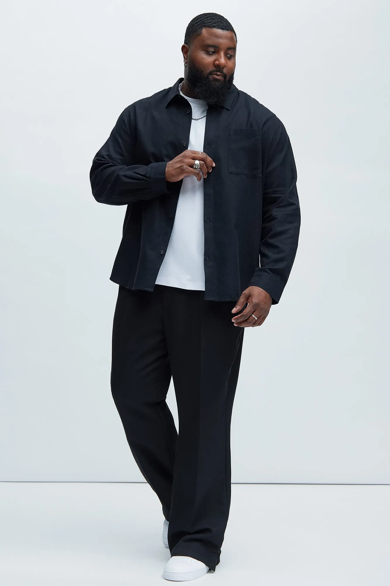 Bahamas Linen Long Sleeve Shirt - Black