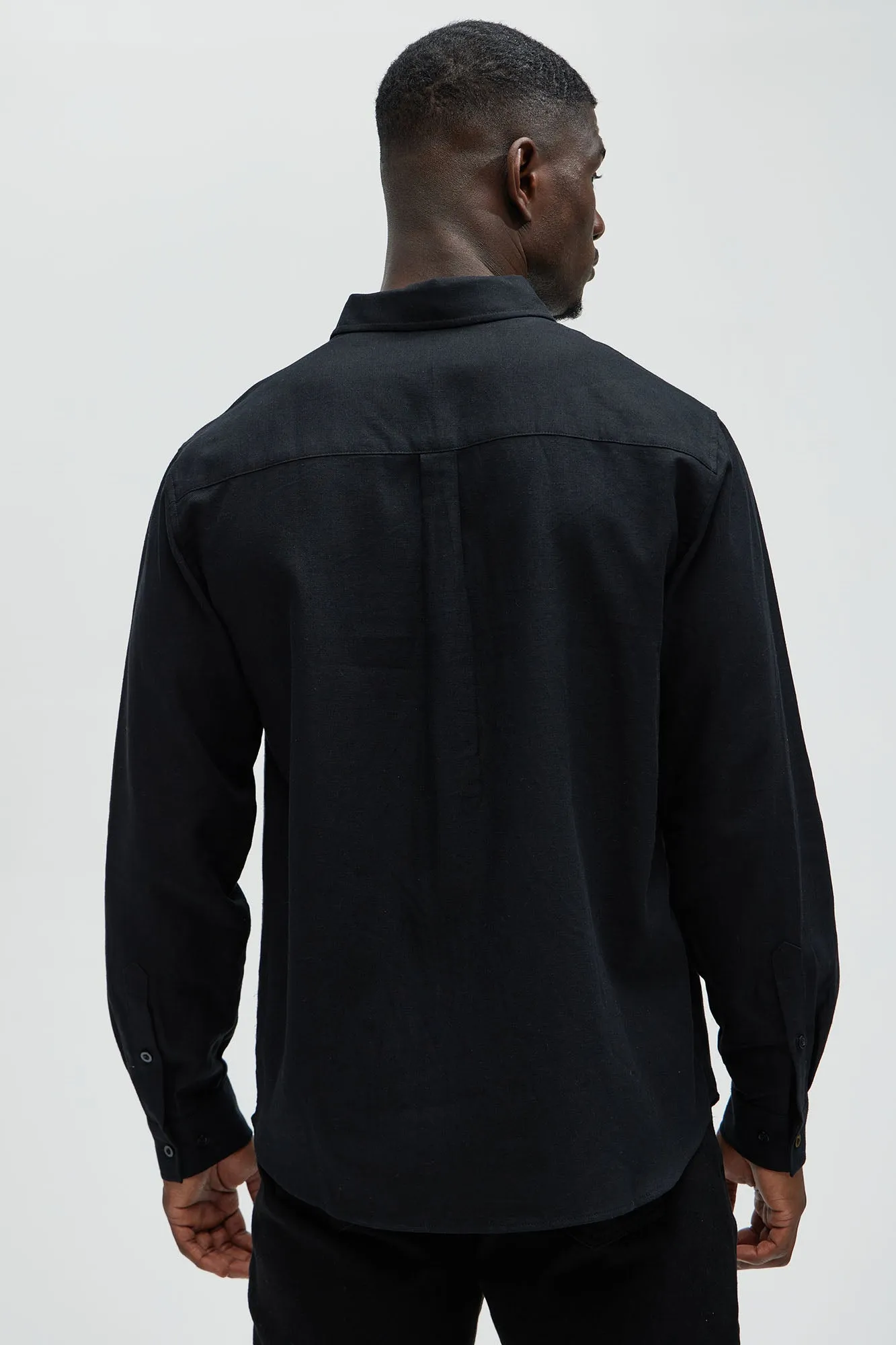 Bahamas Linen Long Sleeve Shirt - Black