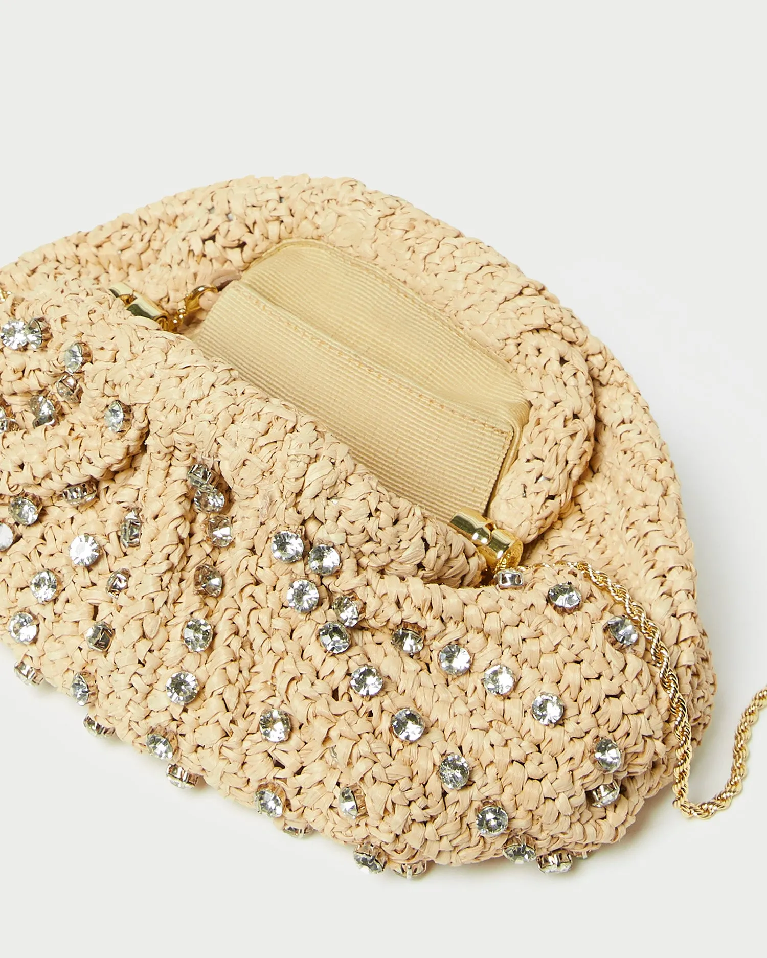 Bailey Natural/Crystal Dome Clutch
