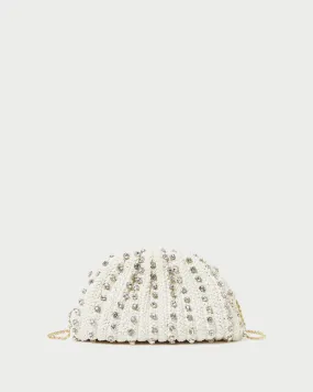 Bailey White/Crystal Dome Clutch