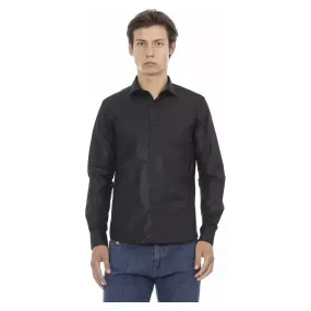 Baldinini Trend Black Polyester Men's Shirt