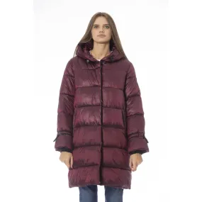 Baldinini Trend Burgundy Nylon Jackets & Coat