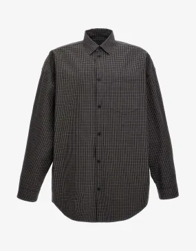 Balenciaga Grey Check Outerwear Shirt