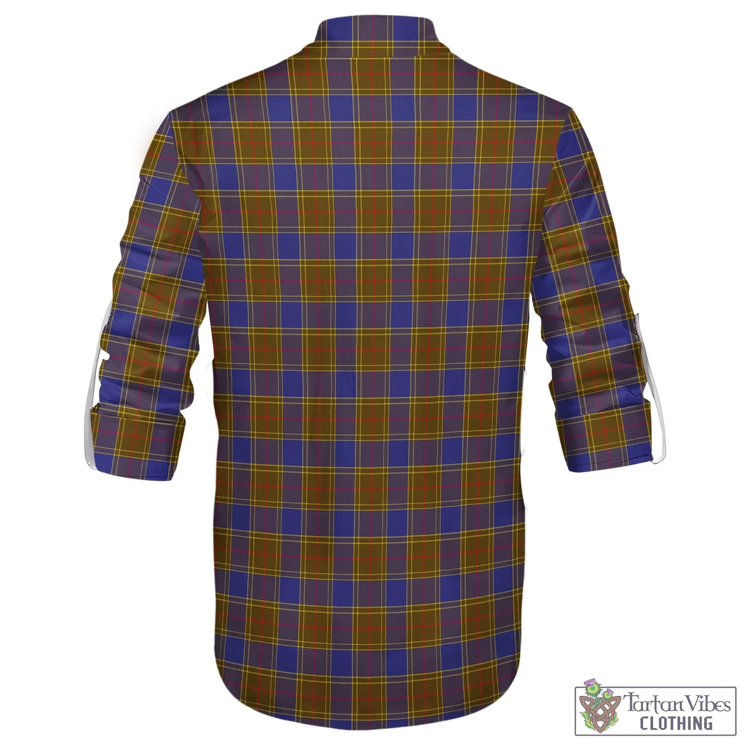 Balfour Tartan Men's Scottish Traditional Jacobite Ghillie Kilt Shirt with Family Crest