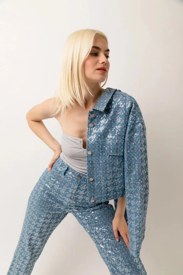 Bambi Sequin Denim Jacket