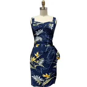 Bamboo Paradise Navy Sarong Dress
