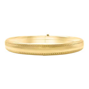 Bangle Bracelet with Beaded Edge in Gold Filled