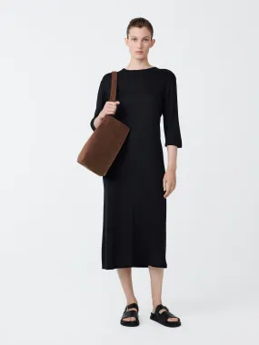 Banner Jersey Dress in Darkest Navy
