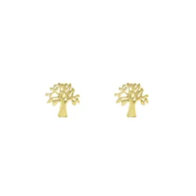 Banyan Tree Gold Sterling Silver Studs