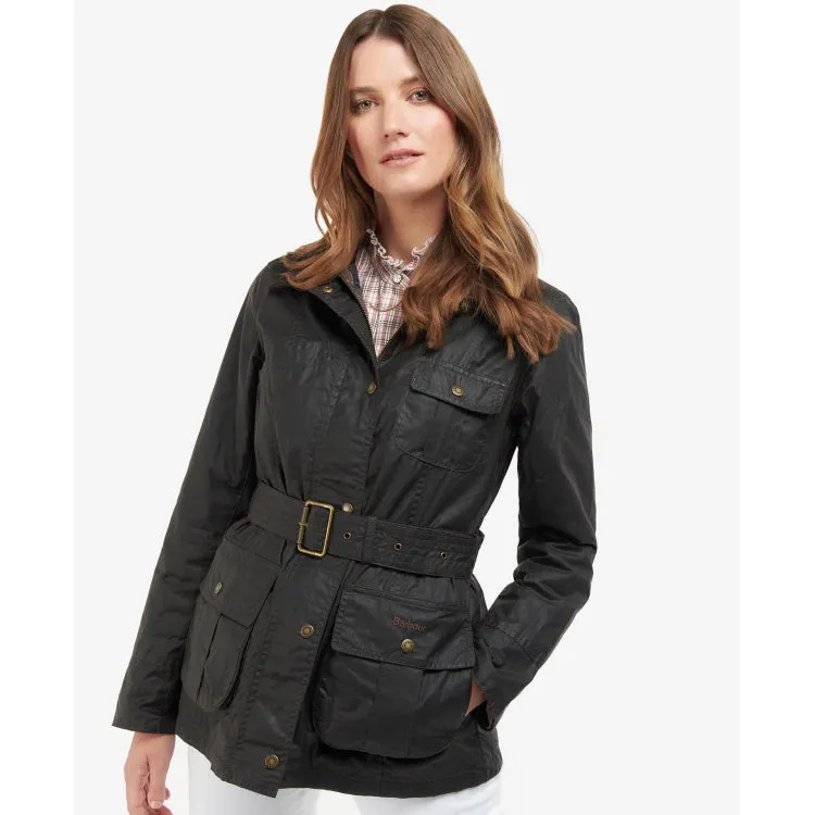 Barbour Ladies Belted Beadnell Wax Jacket - Rustic/Classic