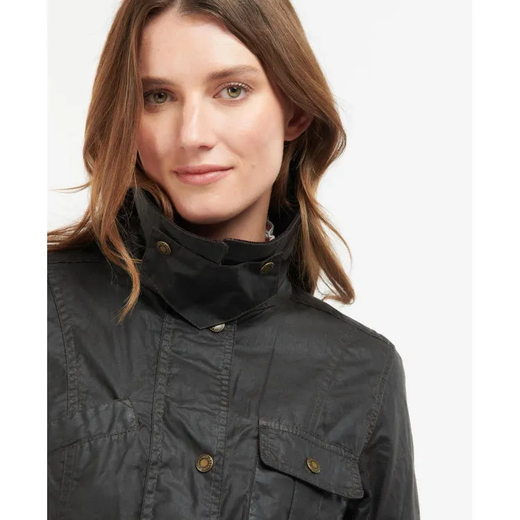 Barbour Ladies Belted Beadnell Wax Jacket - Rustic/Classic