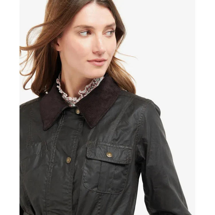 Barbour Ladies Belted Beadnell Wax Jacket - Rustic/Classic