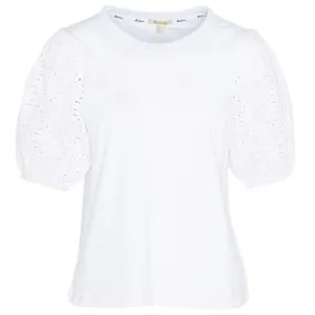 Barbour Longfield Puff-Sleeve T-Shirt Classic White Size