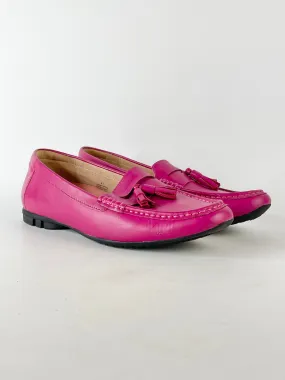Bared Fuchsia Leather Tassel Loafers - EU41
