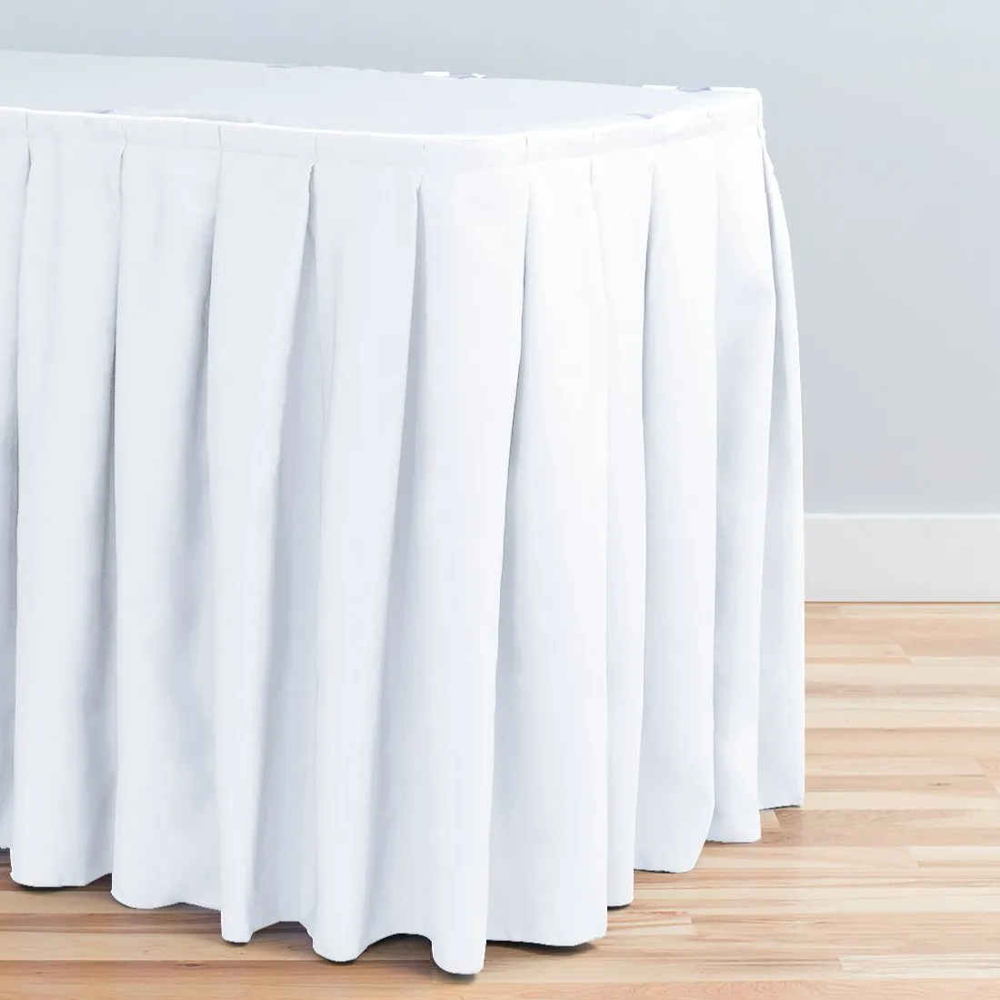 Bargain 17 Ft. Accordion Pleat Polyester Table Skirt White