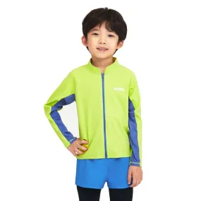 Barrel Kids Tropical Zip-Up Rash Guard-GREEN