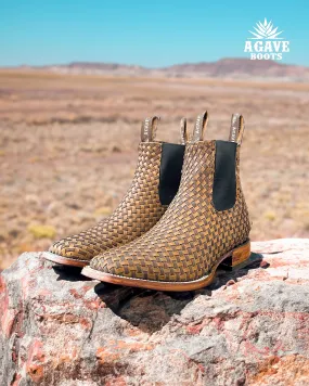 BASKET WEAVE THANG | MEN SQUARE TOE WESTERN BOTIN