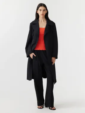 Bassike Stretch Twill Trench Coat - Black