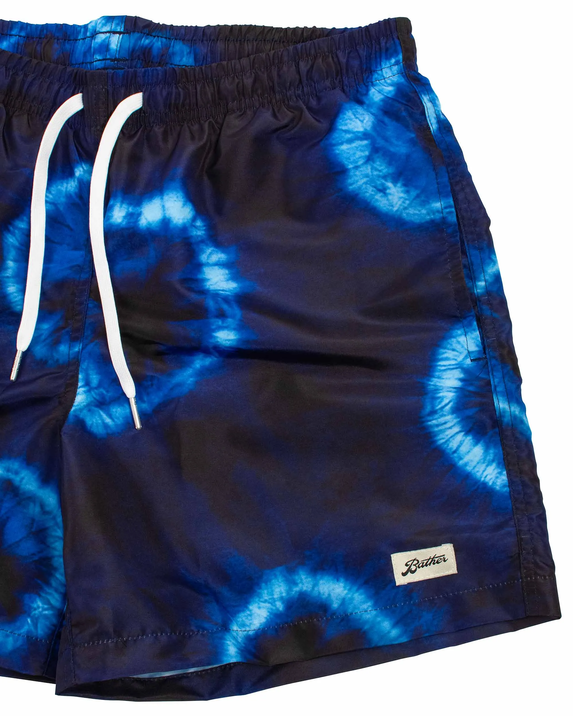 Bather Indigo Ne-Maki Shibori Swim Trunk