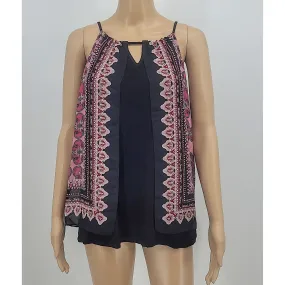 BCX Juniors Printed Halter Top, Size Large