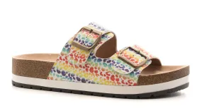Beach Babe Rainbow Leopard Slide