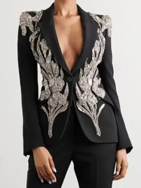 Bead and Crystal Heavily Embellished Blazer