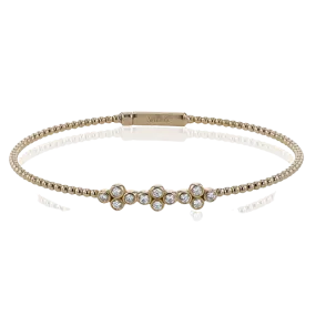 Beaded Bangle in 18k Gold with Diamonds