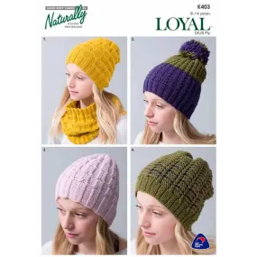 Beanies Knitting Pattern (K403)