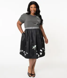 Beetlejuice x Unique Vintage Plus Size Sandworm Jayne Swing Skirt