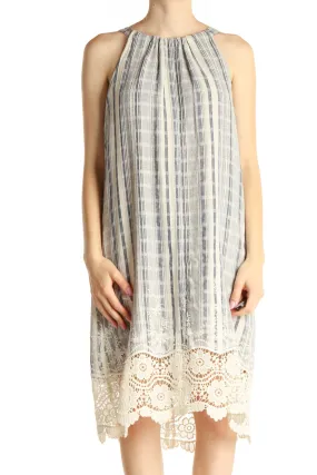 Beige Bohemian Shift Dress