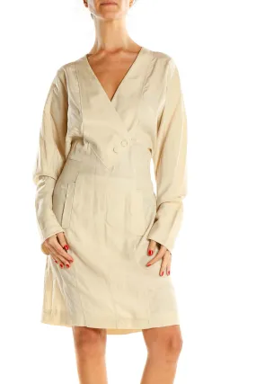 Beige Chic Fit & Flare Dress