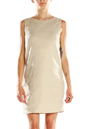 Beige Classic Shift Dress