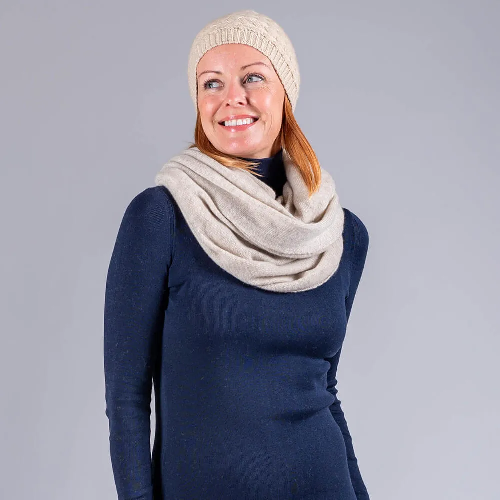 Beige Double Size Cashmere Snood