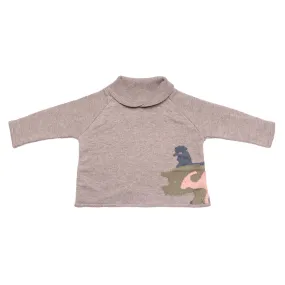 Beige gebreide trui voor baby's