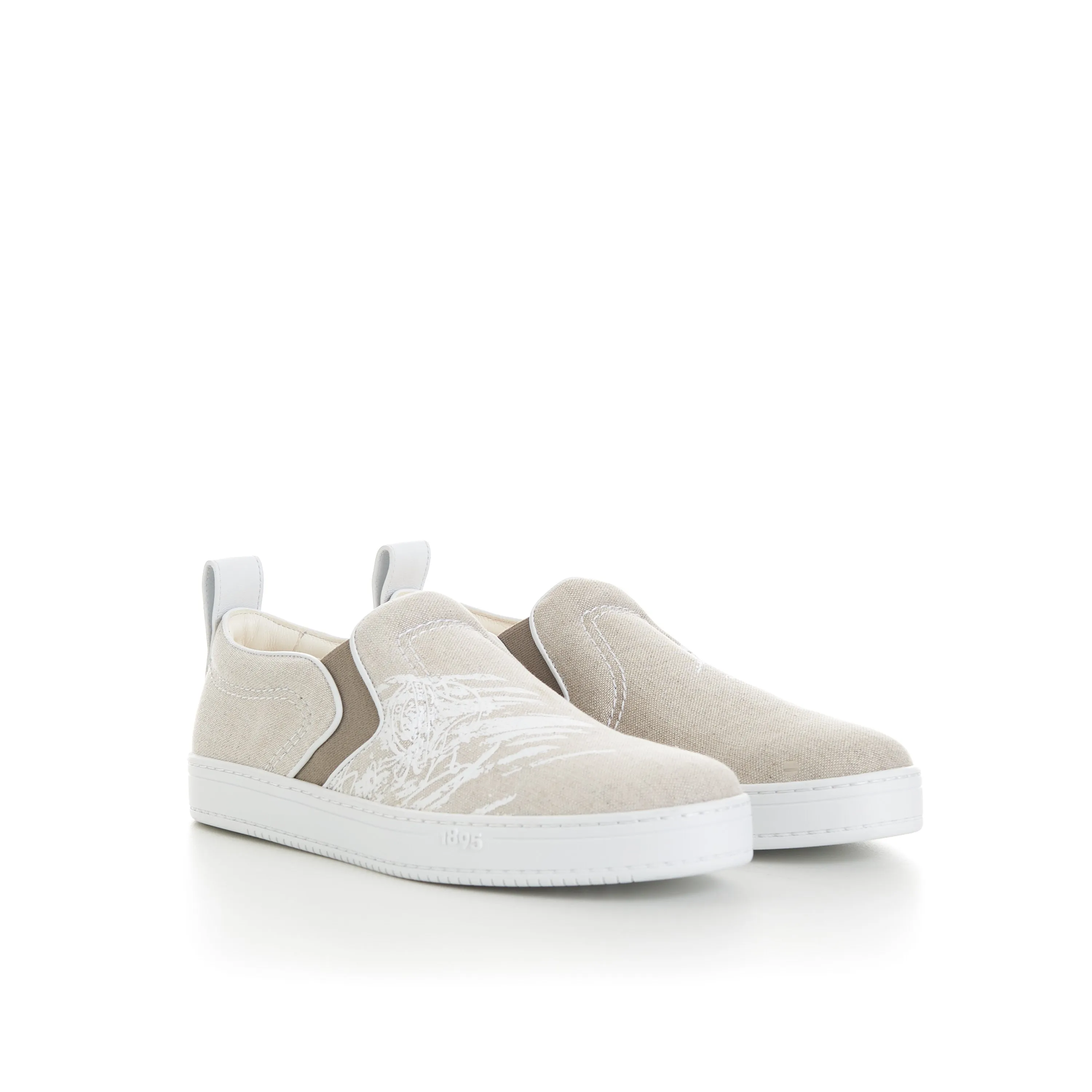 Beige Playtime Cotton Slip-On Sneakers - Scritto Design