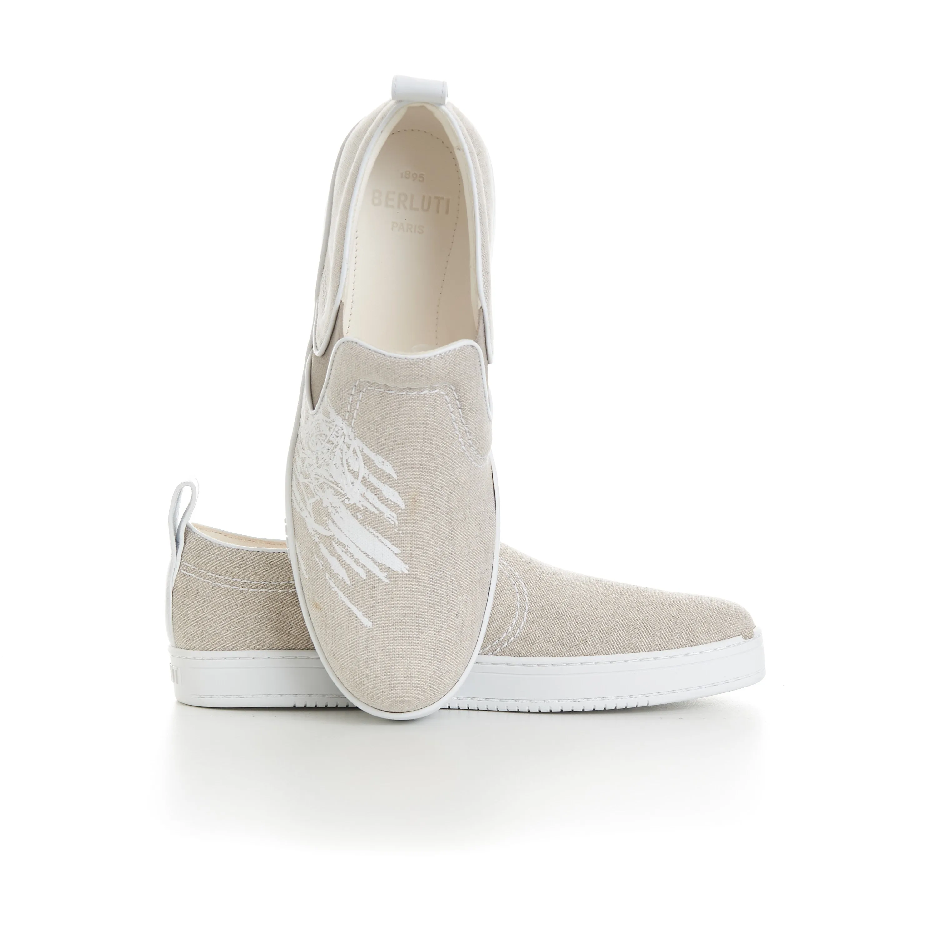Beige Playtime Cotton Slip-On Sneakers - Scritto Design
