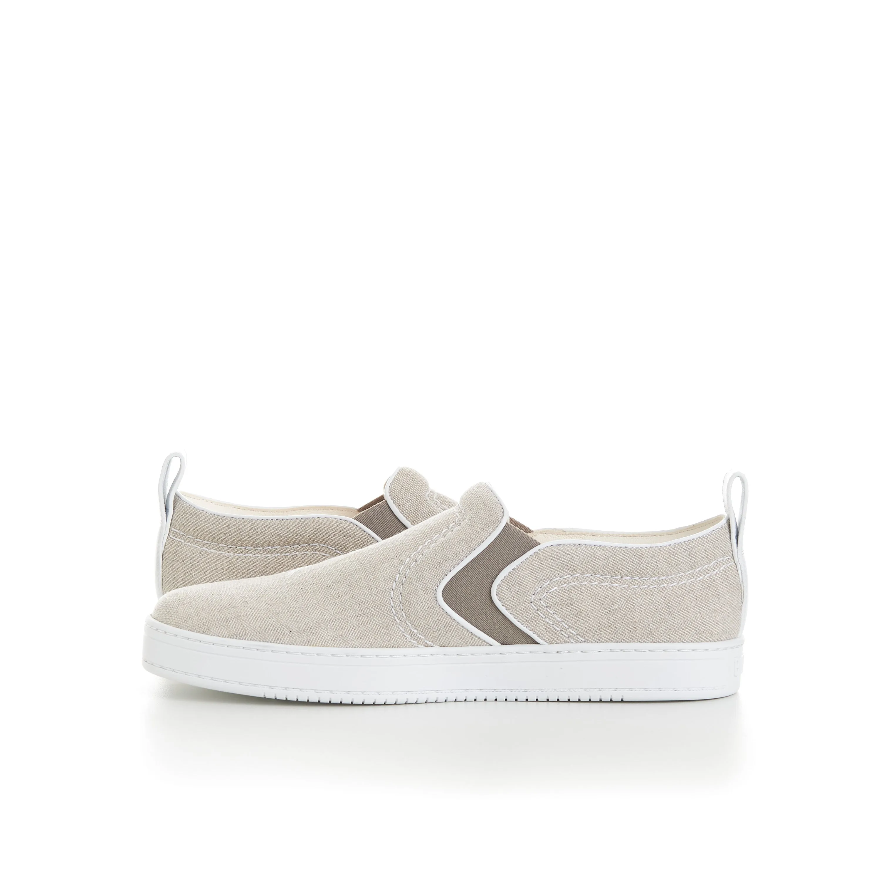 Beige Playtime Cotton Slip-On Sneakers - Scritto Design
