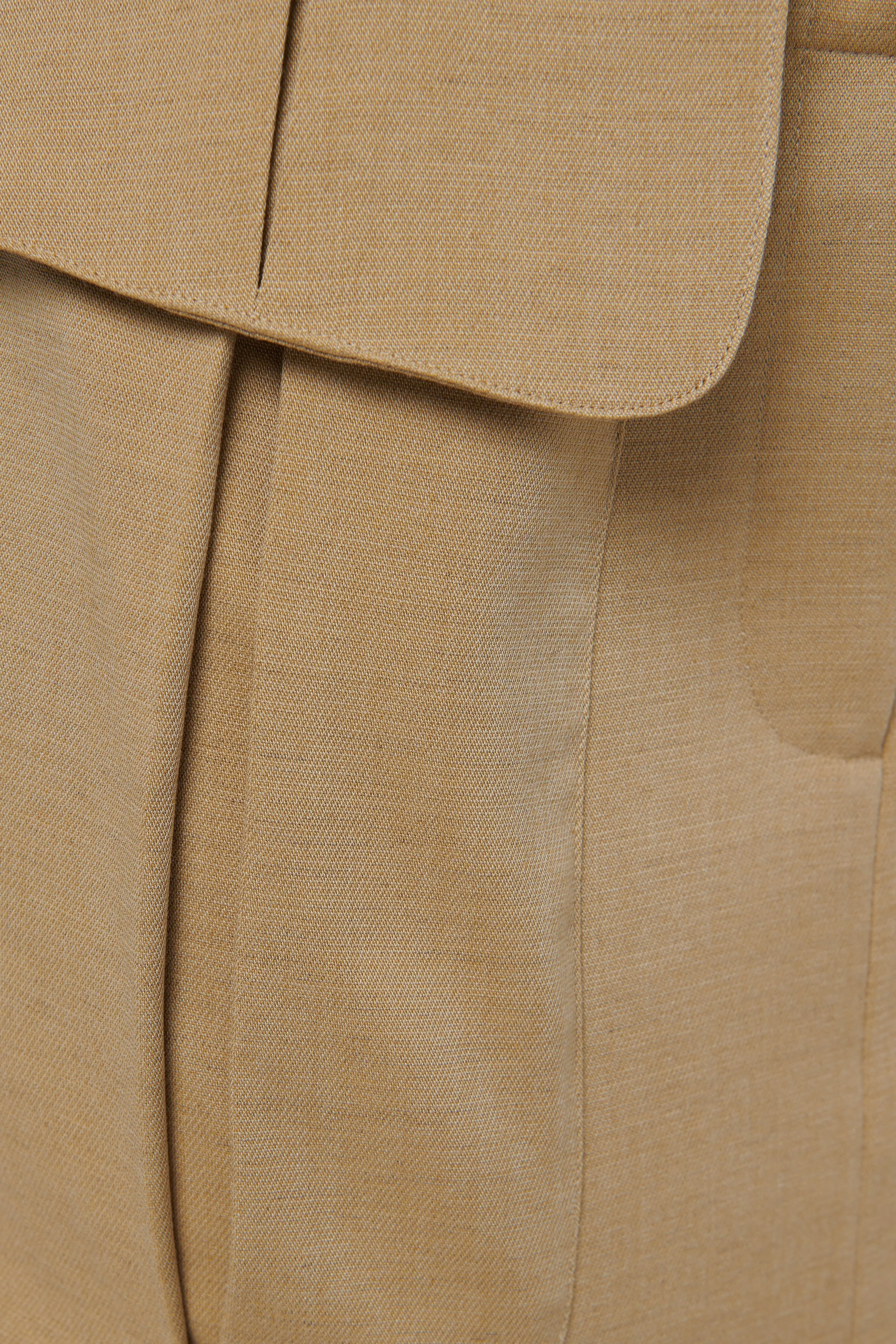 Beige Side Pockets Skirt