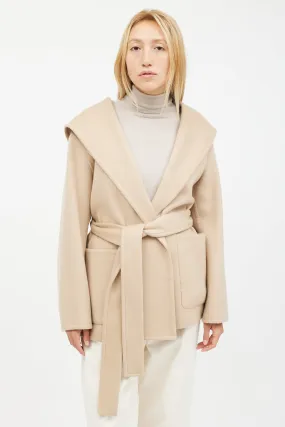 Beige Wool Belted Jacket